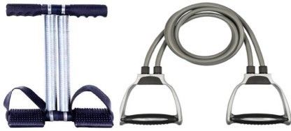 shopeleven Combo of Tummy Trimmer, Toning Tube (Grey) for Stretching Toning Exercising Workout Fitness Equipment Fitness Accessory Kit Kit-picture-22