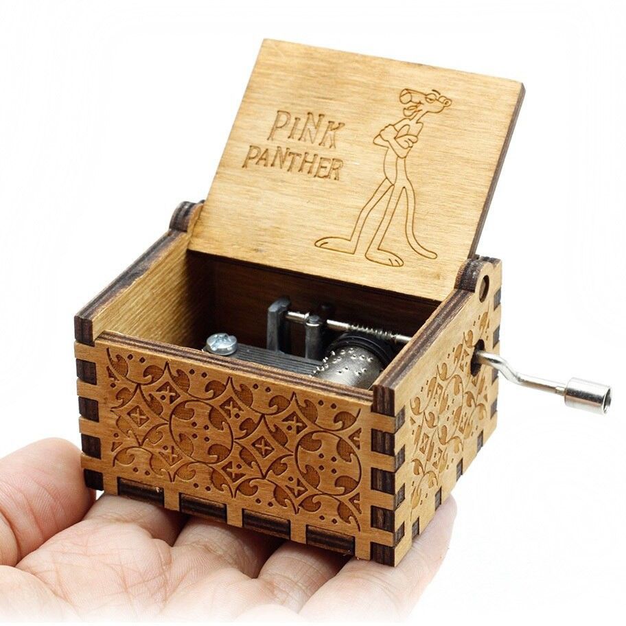 eitheo Wooden Hand Cranked Collectable Engraved Music Box (Pink Panther)-picture-19