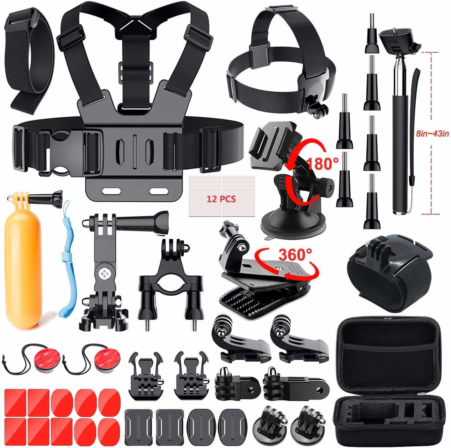 housemate 49 in1 Action Camera Accessory Kit Bundle Compatible for GoPro Hero 6 5 4 3/SJCAM/Akaso/Apeman/ Yi Action Camera(49 in 1) Strap-image-35