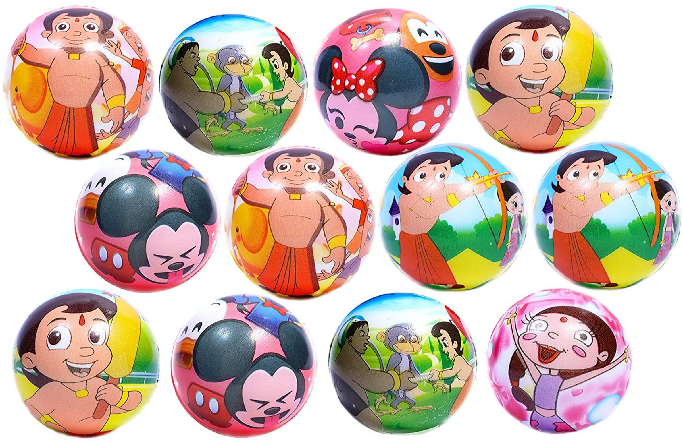 Medium Sized Chotta Bhim and Mickey Soft Balls Pack of 12- 6 cm-image-11