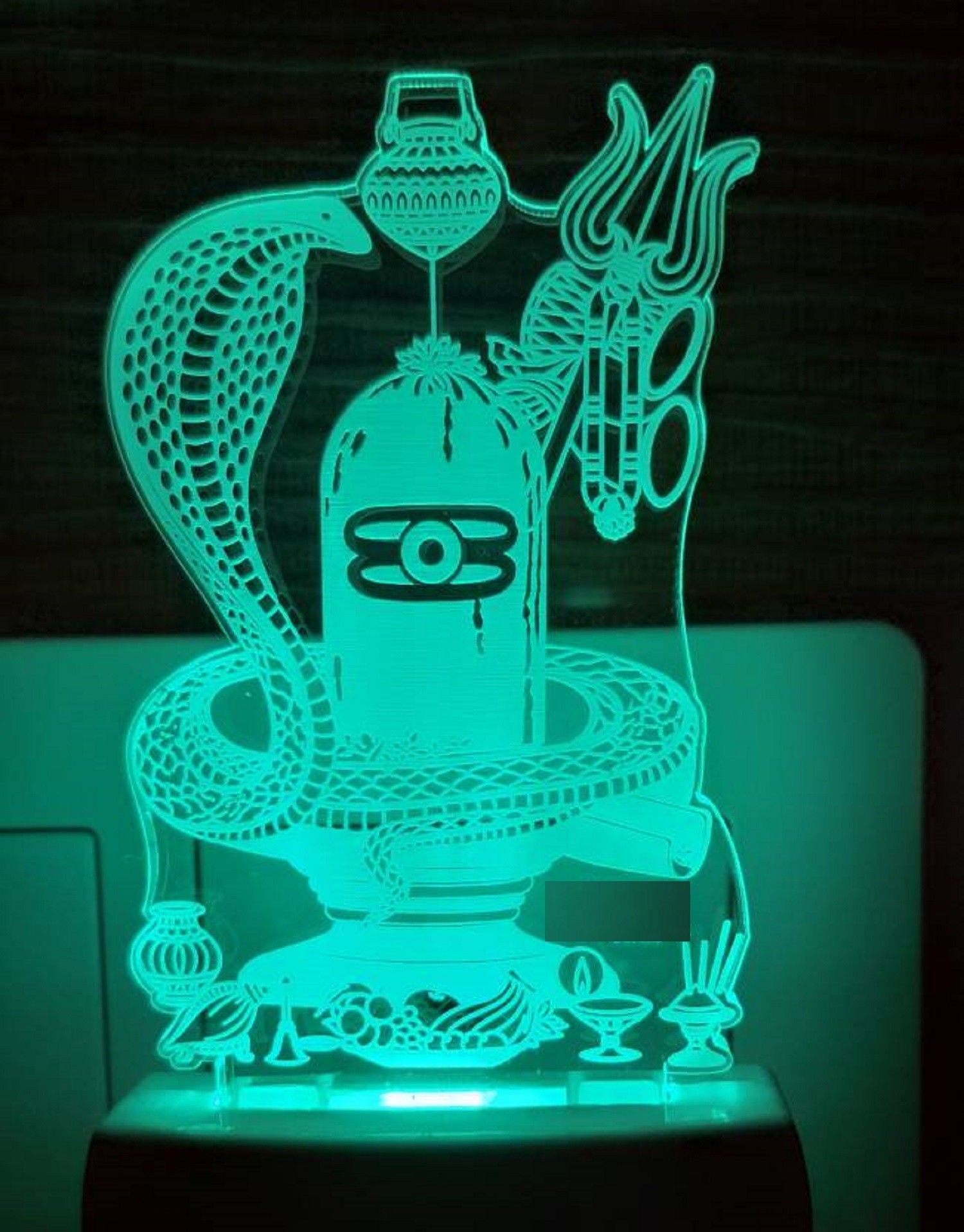 Acrylic God/Loard Shivling Ji Magic Night Lamp 3D Beautiful Illumination Automatic on/Off Smart Sensor for Bedroom with 7 Color LED Changing Light Night Lamp (12 cm, White) Night Lamp-image-30