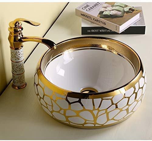 Luxurious Ceramic Wash Basin ,Glossy Countertop, Tabletop ,Designer Art ,Vanity Vessel Sink/Basin Urban Concept Round Shape 400x400x150mm Table Top Basin-image-28