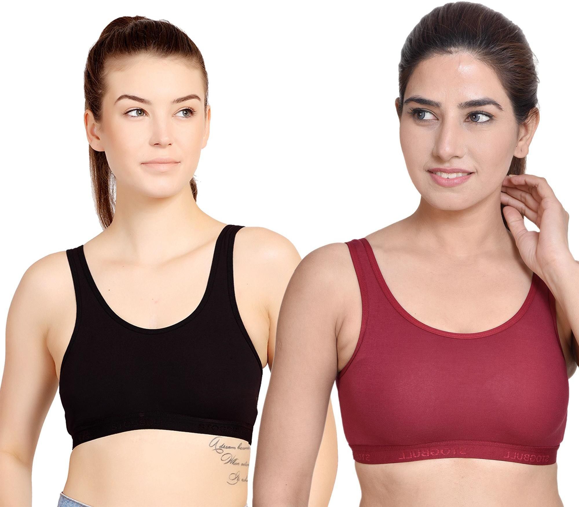 stogbull Pack of 2 Women Sports Non Padded Bra-picture-27