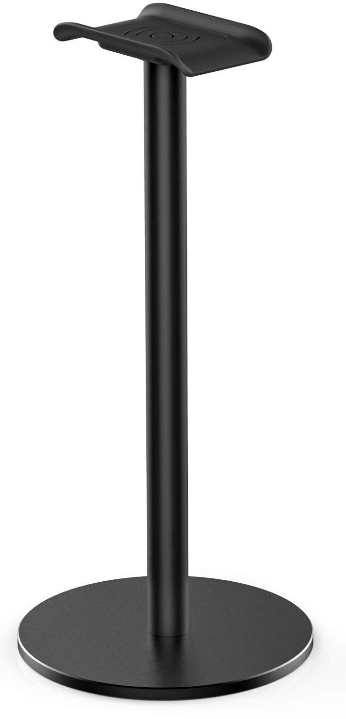 24x7eMall 24x7 eMall Headphone Stand Headset Holder Earphone Stand with Aluminum Supporting Bar Flexible Headrest ABS Solid Base for All Headphones Size (Round Black) Headphone Stand-image-29