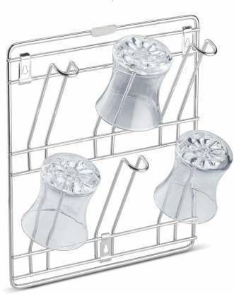 yashodeep plastic Stainless Steel Wall Mounting Glass Stand/Water Glass Holder for Kitchen / 6 Glass Storage Wall Hanging Glass Stand, Chrome Plated Steel Glass Holder-picture-24