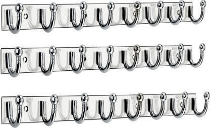 sureify Stainless Steel And Aluminium Alloys Zyra Wall Hook 8 Legs Silver Pack of 3 Door Hanger-picture-13