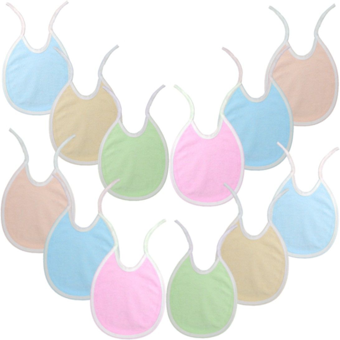 brandonn Baby Cotton Terry Bibs Cum Apron Set of 12 Pcs-picture-21