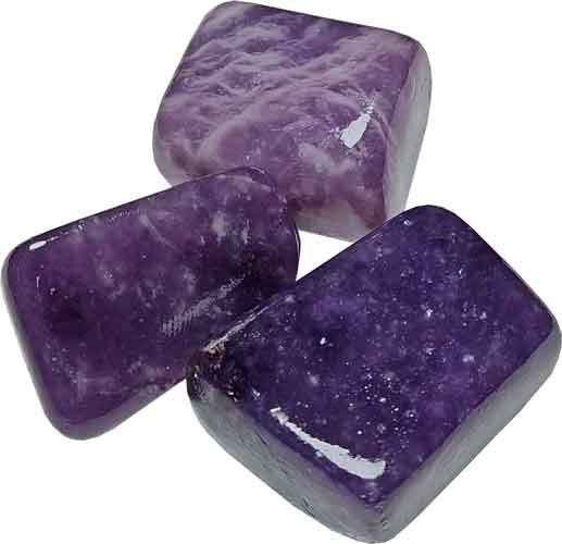 Lepidolite Tumble 3 Pc Polished Rectangular Crystal Pebbles