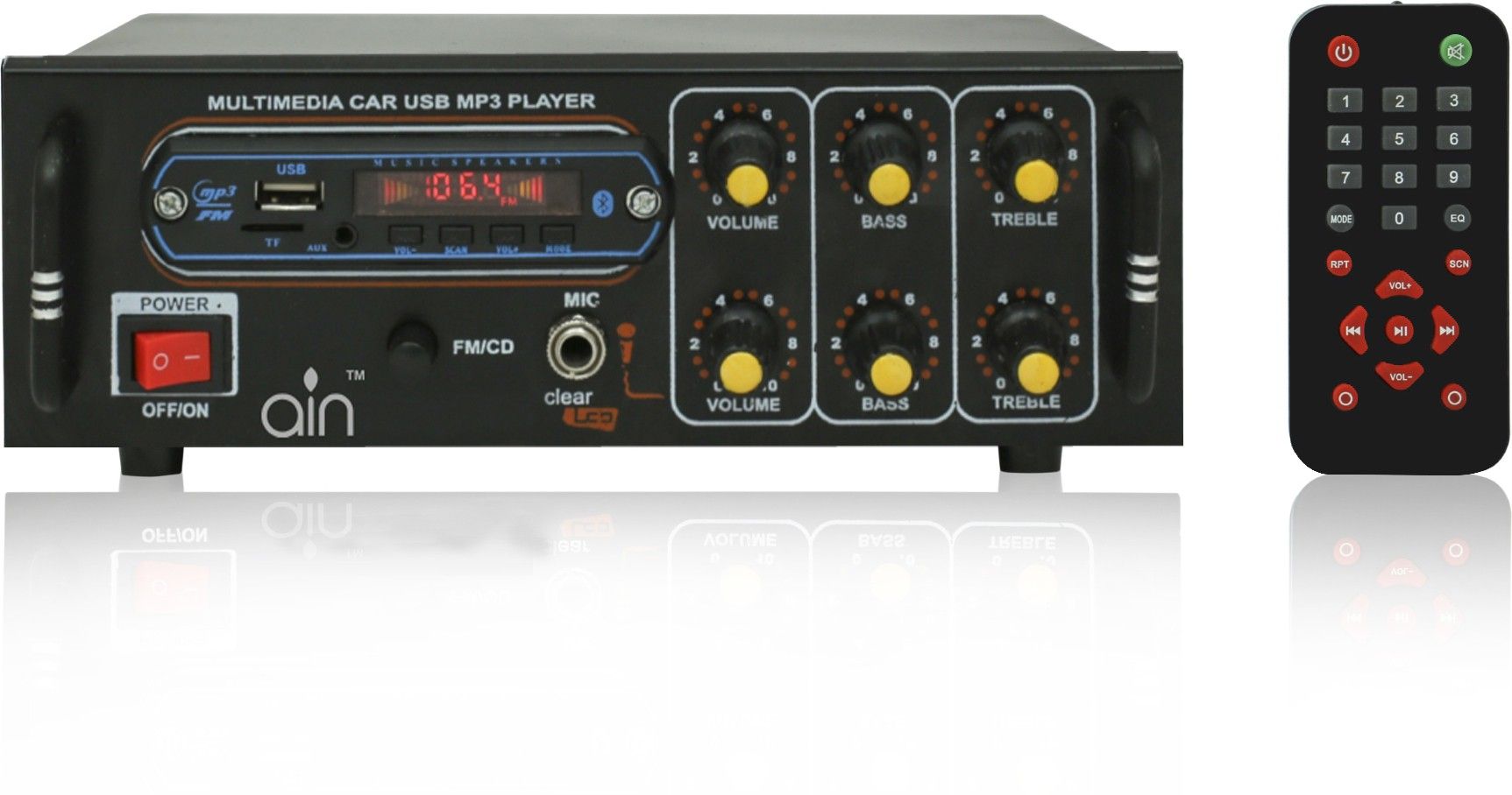 2 Channel High Power Stereo Amplifier with Big LED Display/Bluetooth/MIC Input/USB/SD Card Slot/FM Radio/AUX Input/Remote Control & Built-in Equaliser with Bass, Treble & Balance Control Power Amplifier. 160 W AV Power Receiver-image-43