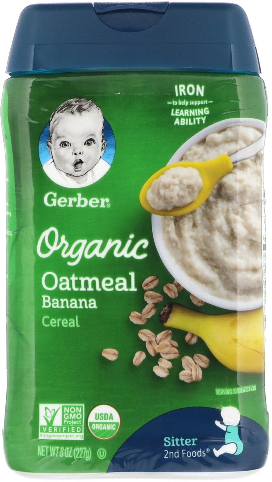 Organic Oatmeal Cereal, Banana , 8 oz (227 g) Cereal-image-23