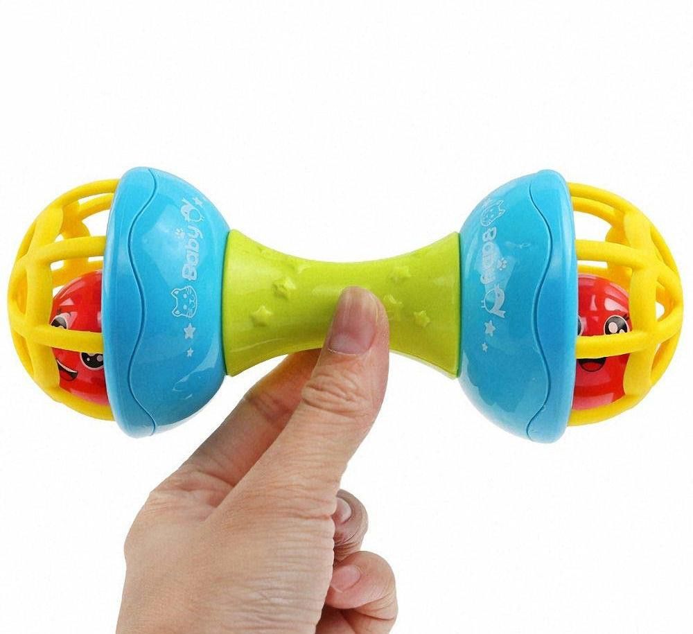 spkart Baby Dumbbell Rattles Safe Non-Toxic, Attractive Rattle Stacking Plugging Toy Rattle-picture-16