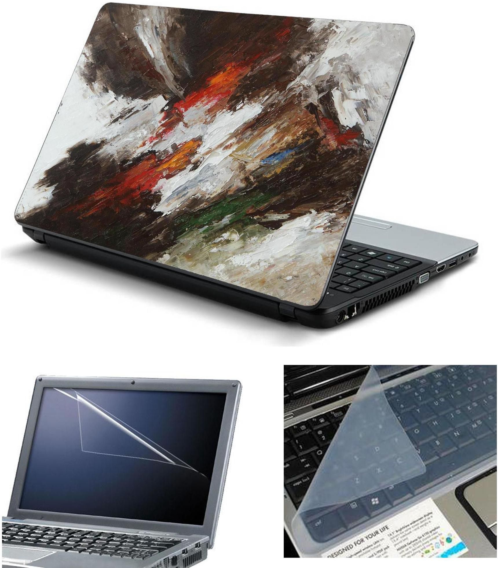 Advik Arts 3in1 Pack of Laptop Skin Sticker with Screen & Key Guard for 14.1" Inches - PNTL34 Combo Set-image-11