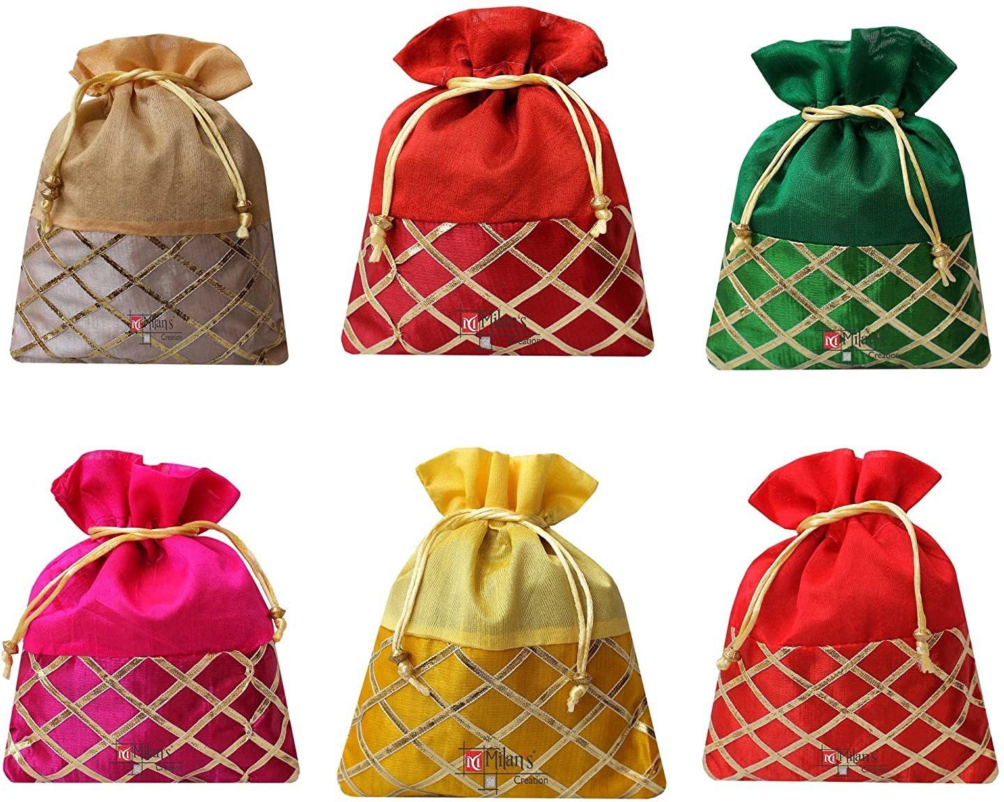 Women Red, Green, Gold, Pink, Yellow Potli-image-23