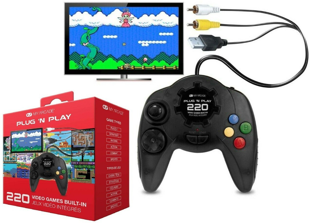 Plug n Play 220 in 1 8bit Video Game Pad Built In TV Game Direct AV Inputs Shooting, Puzzle, Racing, Action Etc Limited Edition image 1
