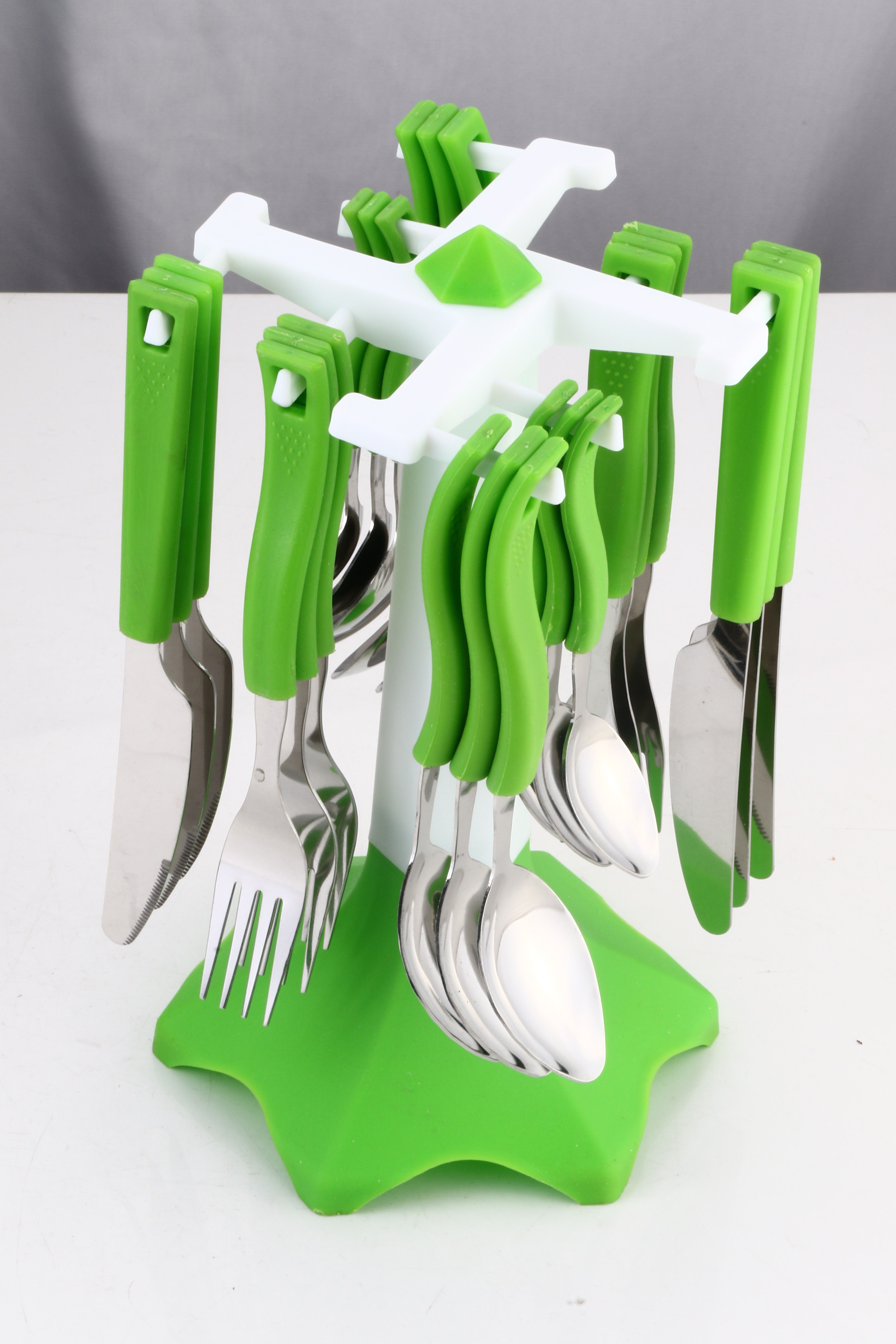 tofee Trendy Stainless Steel Cutlery with Plastic handle steel 24 pcs Spoon Set Stainless Steel Table Spoon Set-picture-10