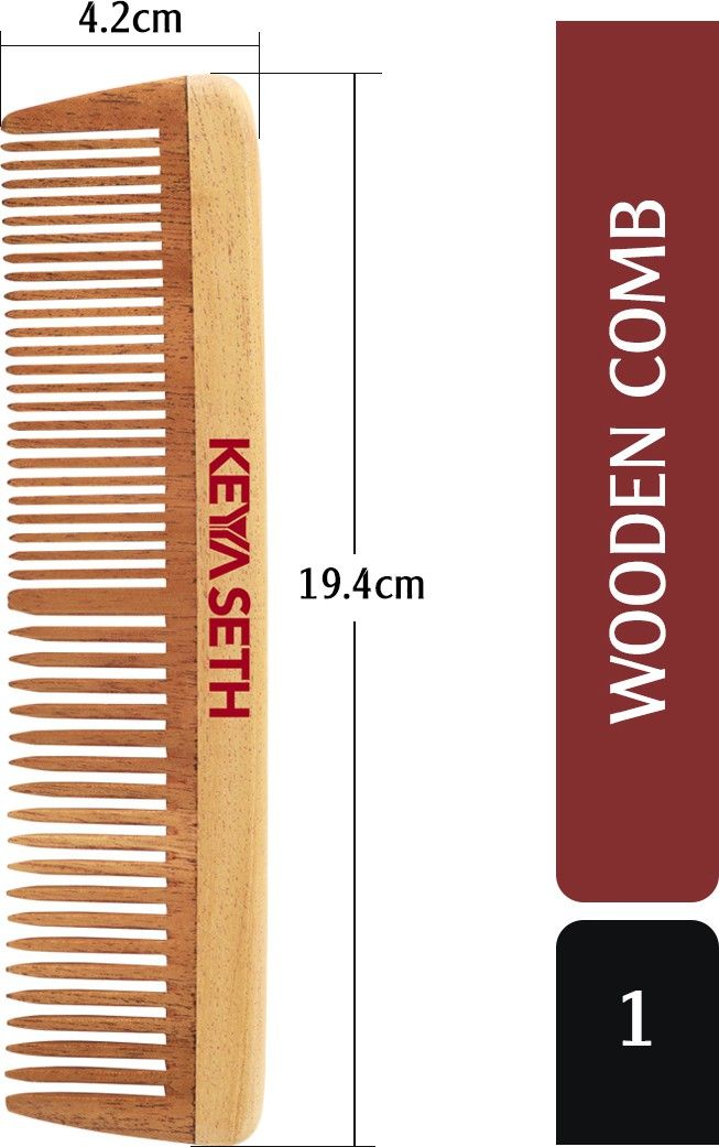 keya seth aromatherapy Neem Wooden Comb Wide Tooth for Hair Growth for Men & Women-picture-41