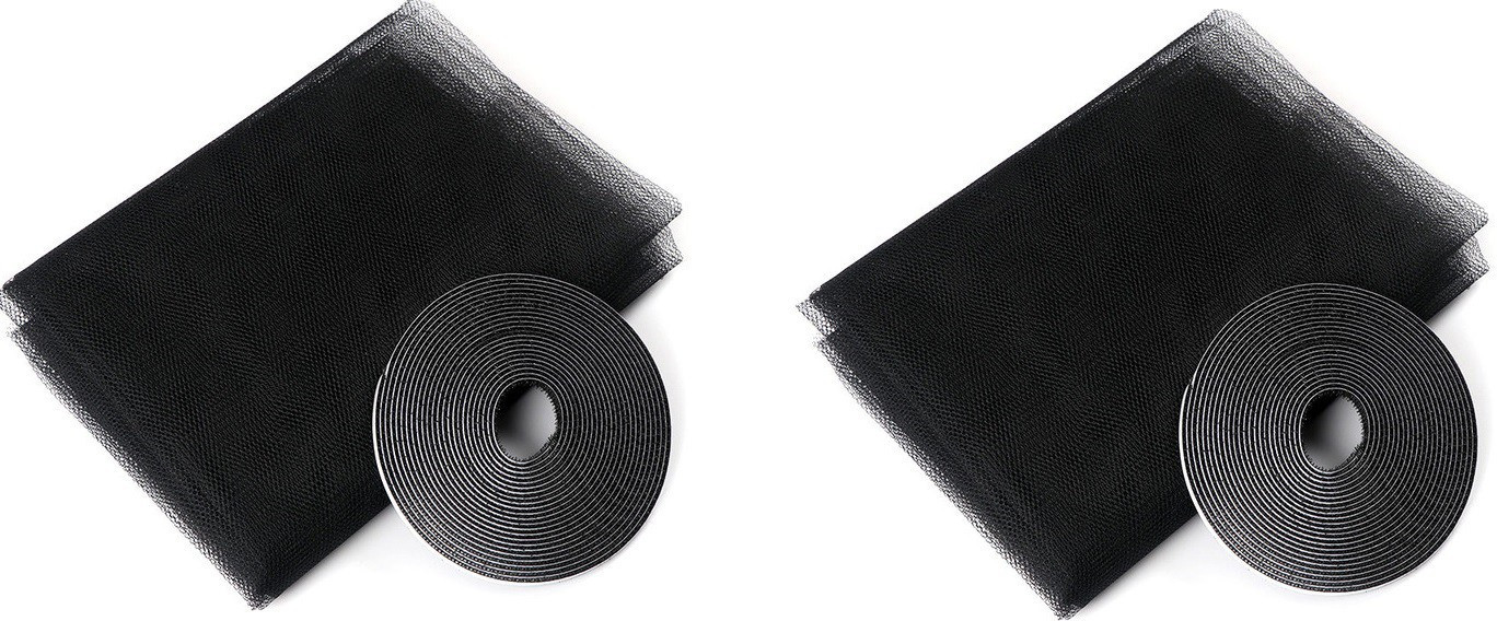 prionsa Window Net Mesh Screen for Protection From Mosquito, Insect, Bug, Fly etc. with with hook and look tape(Black Colour) Pack of 2 Insect Net image 1