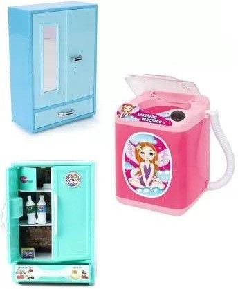 Combo of Three Roleplay Items for your kids. Models of Storage, Washing Machine and Refrigerator.-image-40