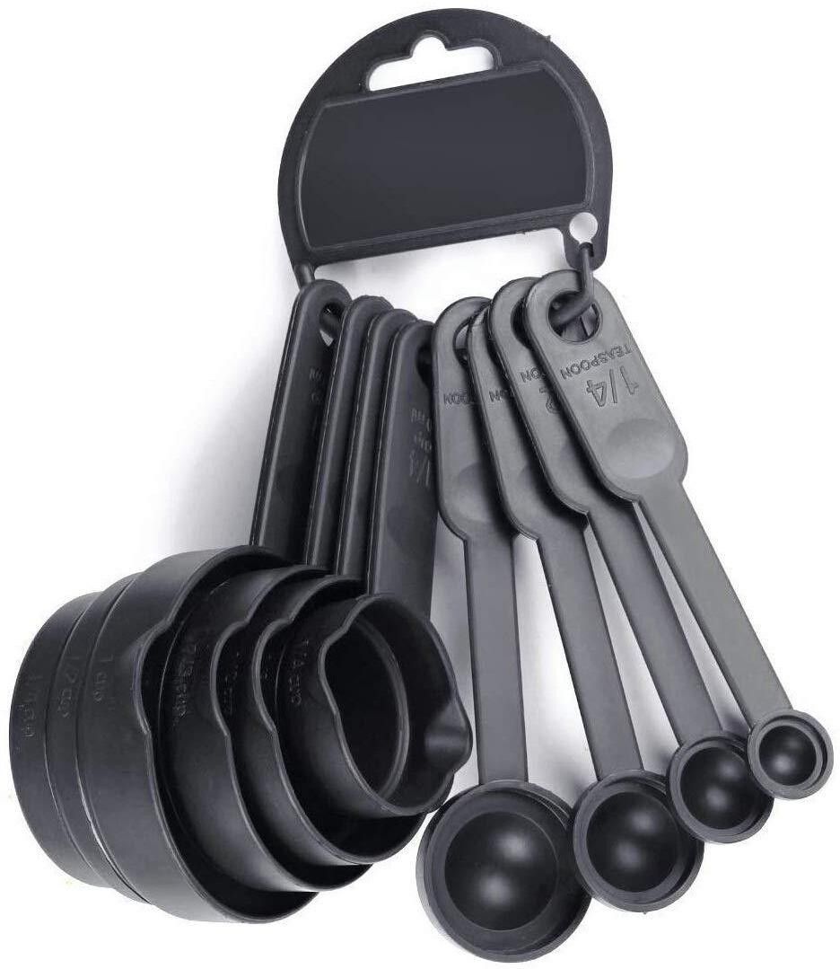 h&m store Measuring Cup & Spoon Set | Food Grade BPA Free | Multi Purpose Kitchen Tool | Black Plastic Measuring Spoon Set (Pack of 8) Plastic Measuring Spoon Set-picture-26