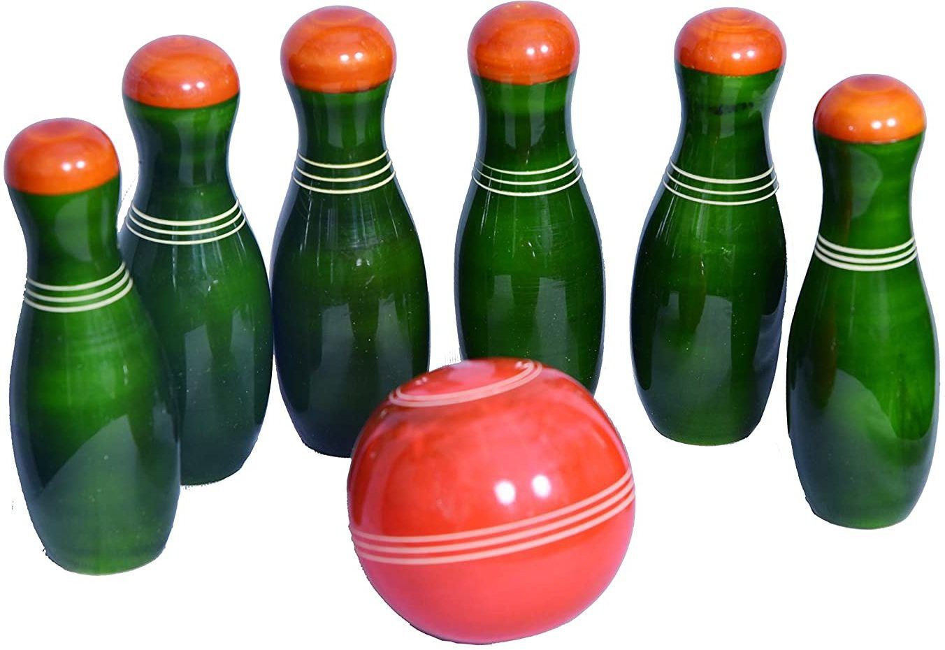 smartcraft Wooden Bowling Set, Handmade Bowling Set (3 Years+) - Indoor & Outdoor Fun Learning Game- Multicolor Sports Bowling Set-picture-45