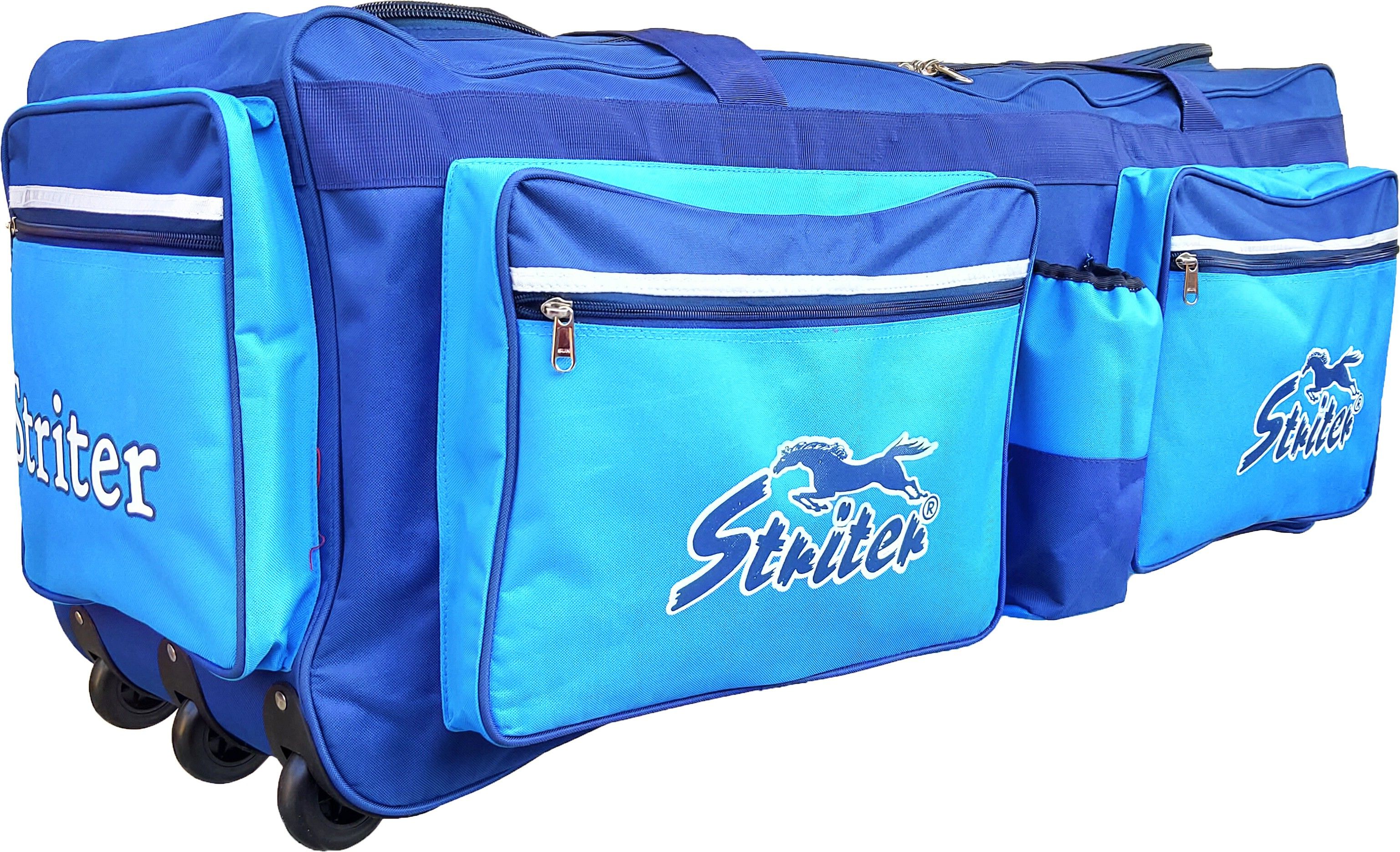 42 Inch Cricket/Hockey/Football/Travel Trolley Kit Bag With Wheels-Blue-image-16