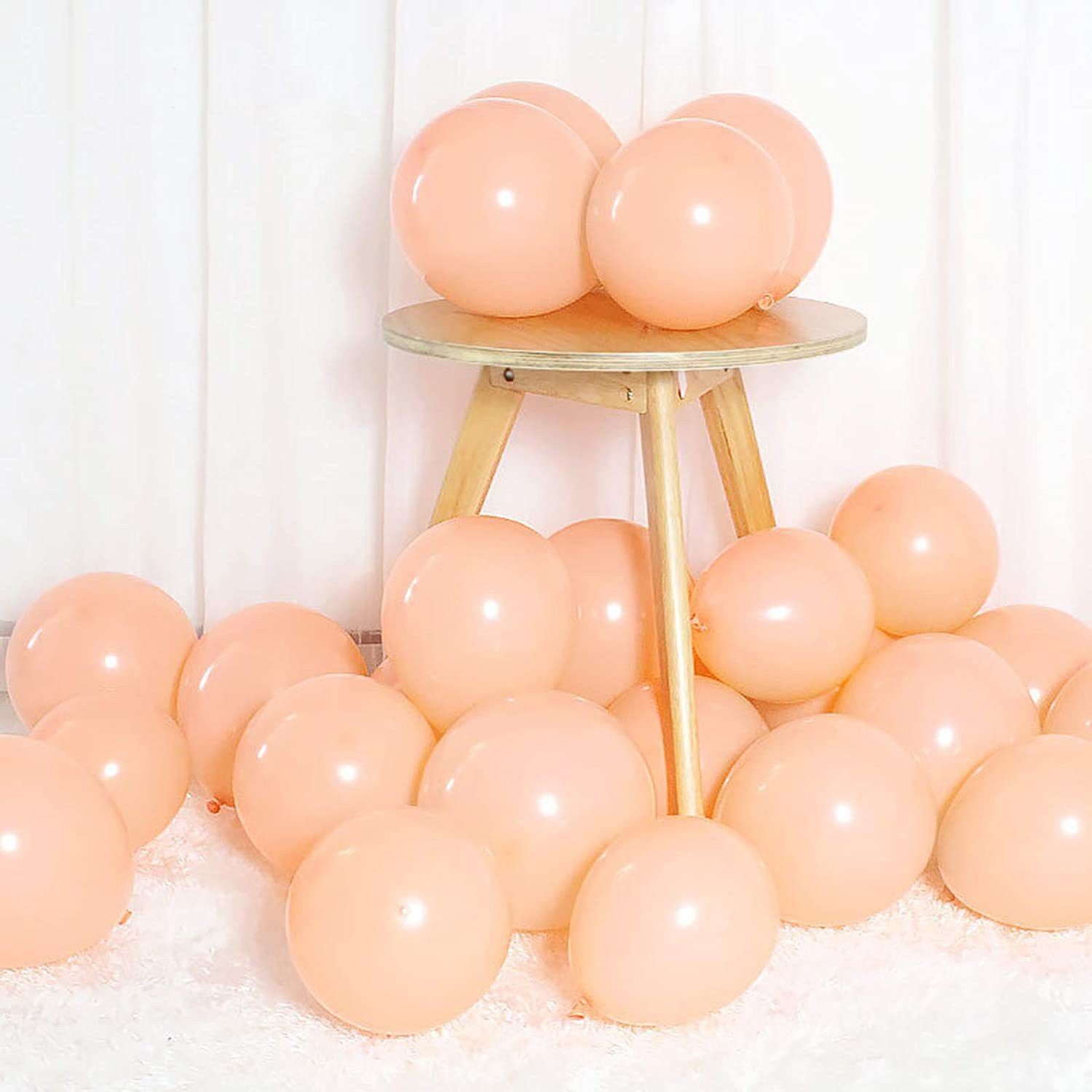 Solid Premium Quality Peach Pastel Macron Balloon Light Orange Pack Of 50 Balloon-image-43