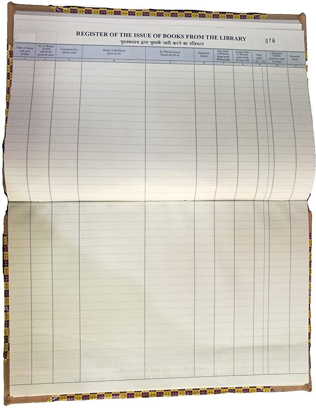Library Book Issue Register (180 Pages Single) - 70 GSM Ledger Paper 1-Part Record Keeping Books-image-34