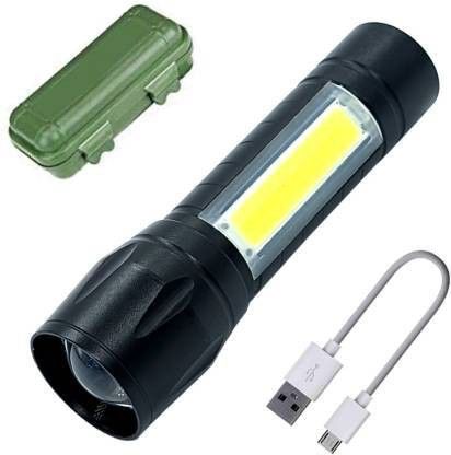 Grabitt Mini 2in1 USB Charging 3 Mode Zoomable Battery Torch Rechargeable Flash (Black) Flash-image-43