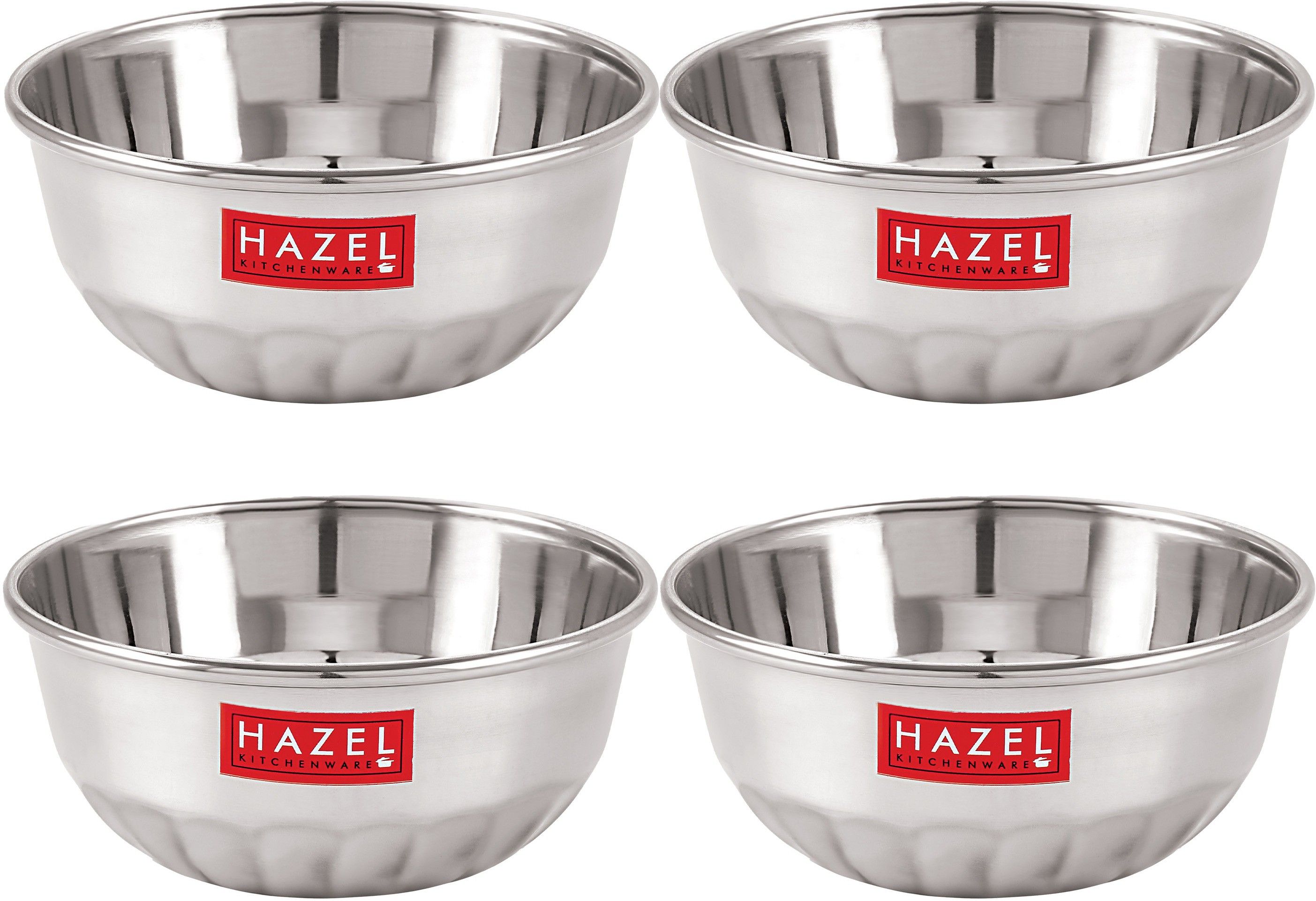 hazel Stainless Steel Serving Bowl Stainless Steel Serving Bowl Wati Dessert Vati Katori, Set of 4, 300 ML Each, Silver-picture-4