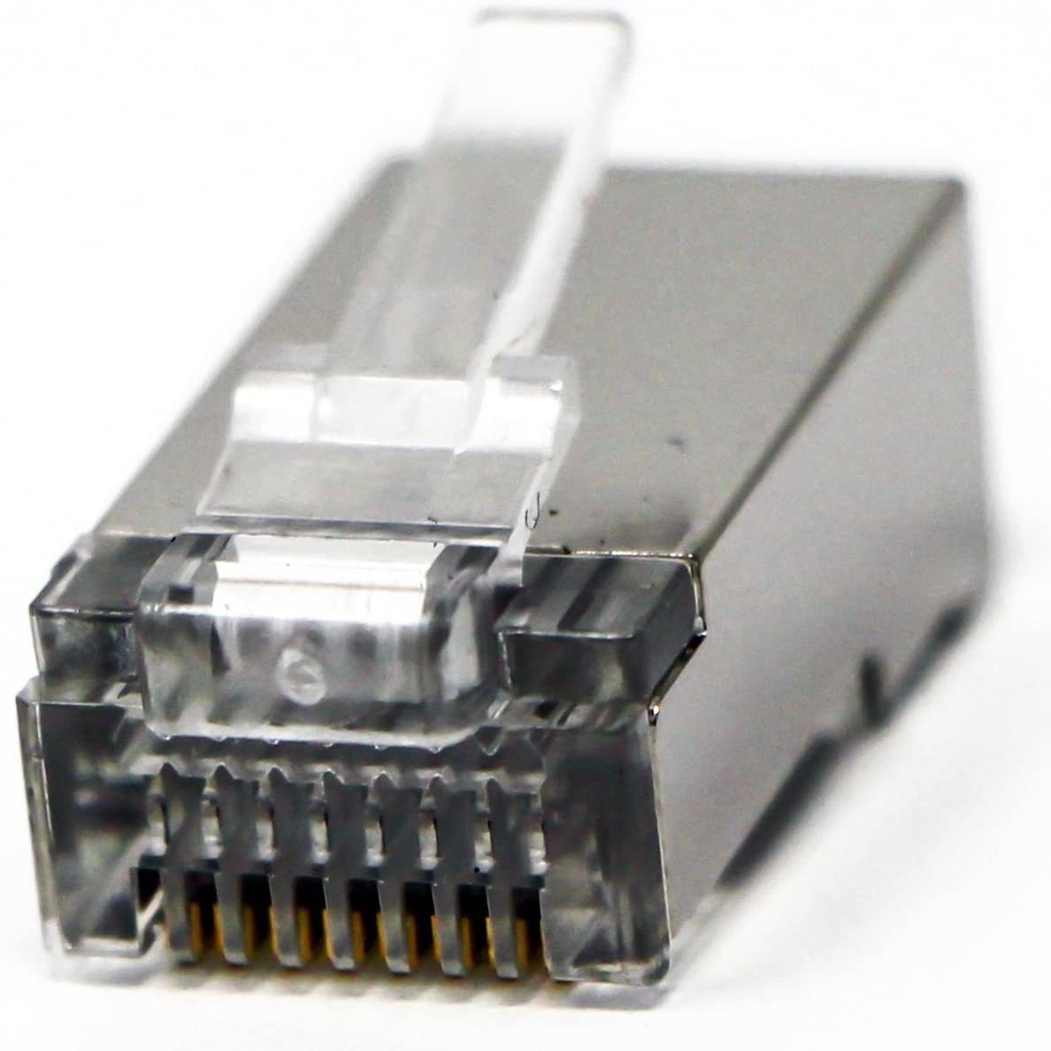 Sadow Pack of 10 RJ45 Metal Shielded Male Plug Crimp Connector Network Plug Connector for Standed CAT5E/CAT6/CAT6A/CAT6E Ethernet Network Cable Lan Adapter-image-25