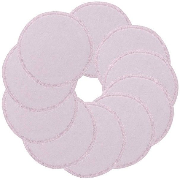 Washable Cotton Maternity Nursing Breast Pads - Washable Pads + Wash Bag - Breastfeeding Nipple Pad for Maternity - Reusable Nipplecovers for Breast Feeding (Pack of 10, Pink) Nursing Breast Pad