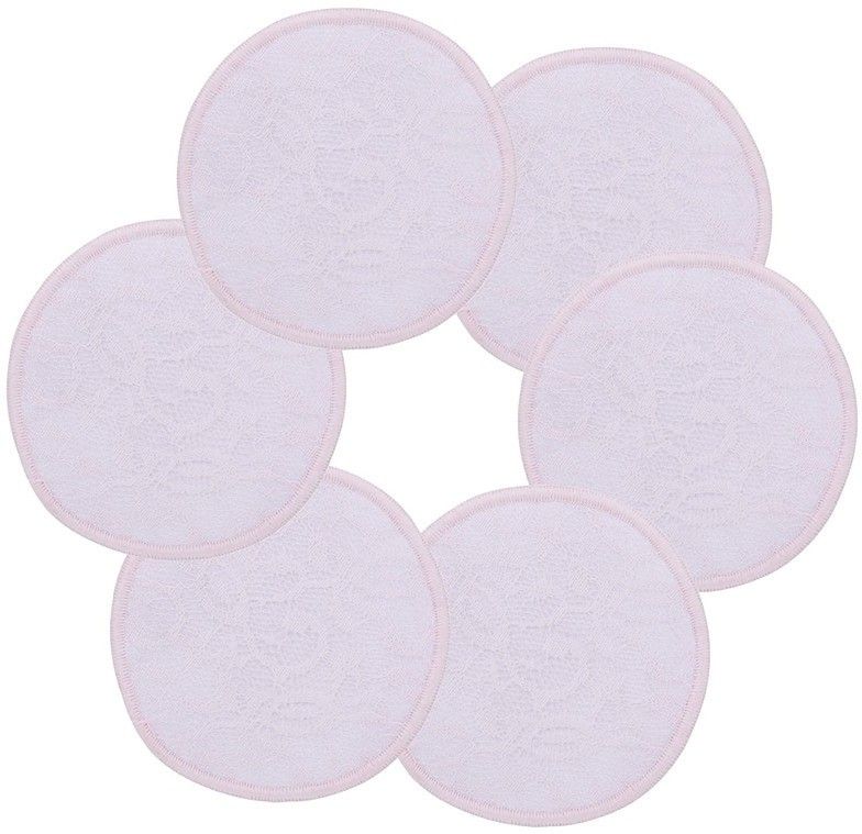 Washable Cotton Maternity Nursing Breast Pads - Washable Pads + Wash Bag - Breastfeeding Nipple Pad for Maternity - Reusable Nipplecovers for Breast Feeding (Pack of 6, Pink) Nursing Breast Pad-image-30