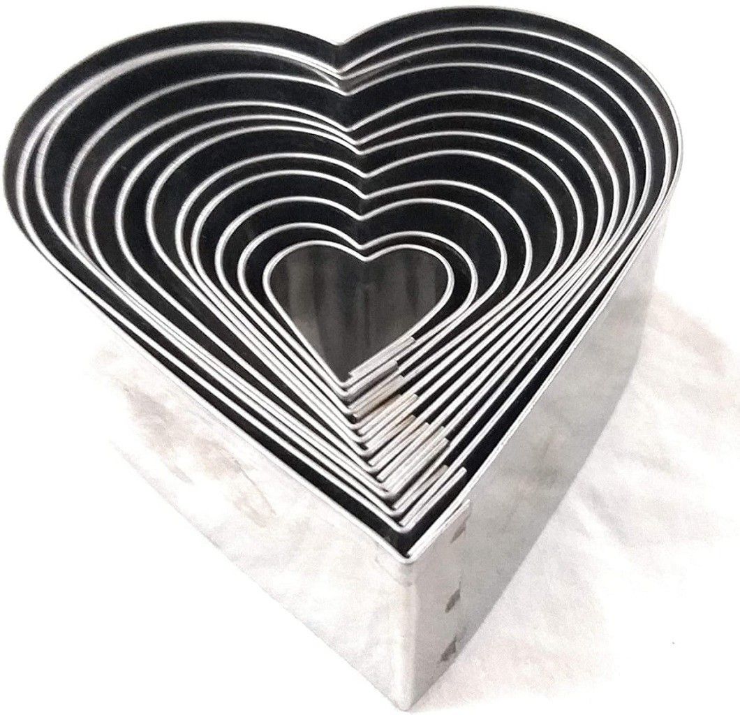 12 PC Different Size Heart Shape Stainless Steel Cookie Cutter 2 Inchi Height Cookie Cutter-image-2