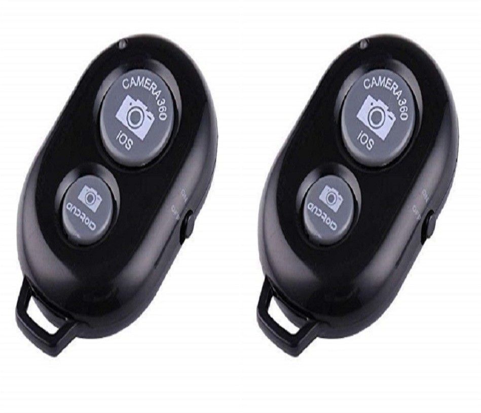 BUMTECH Wireless Bluetooth Shutter Remote Controller For Android and iOS Mobile Phones Camera Remote Control (Black) pack of -2Camera Remote Control