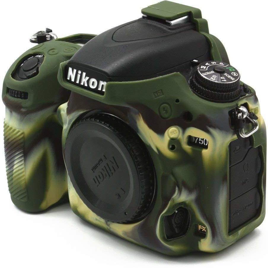 DEALPICK AMZY Silicon Cover for Nikon D750 Camera Case, Professional Silicone Rubber Camera Case Cover Detachable Protective for Nikon D750 - Military Green Camera Housing-image-29