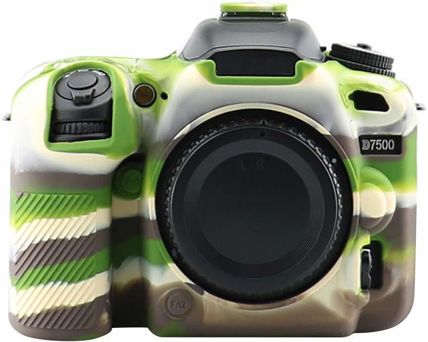 DEALPICK AMZY Silicon Cover for Nikon D7500 Camera Case, Professional Silicone Rubber Camera Case Cover Detachable Protective for Nikon D7500 - Military Green Camera Housing-picture-10