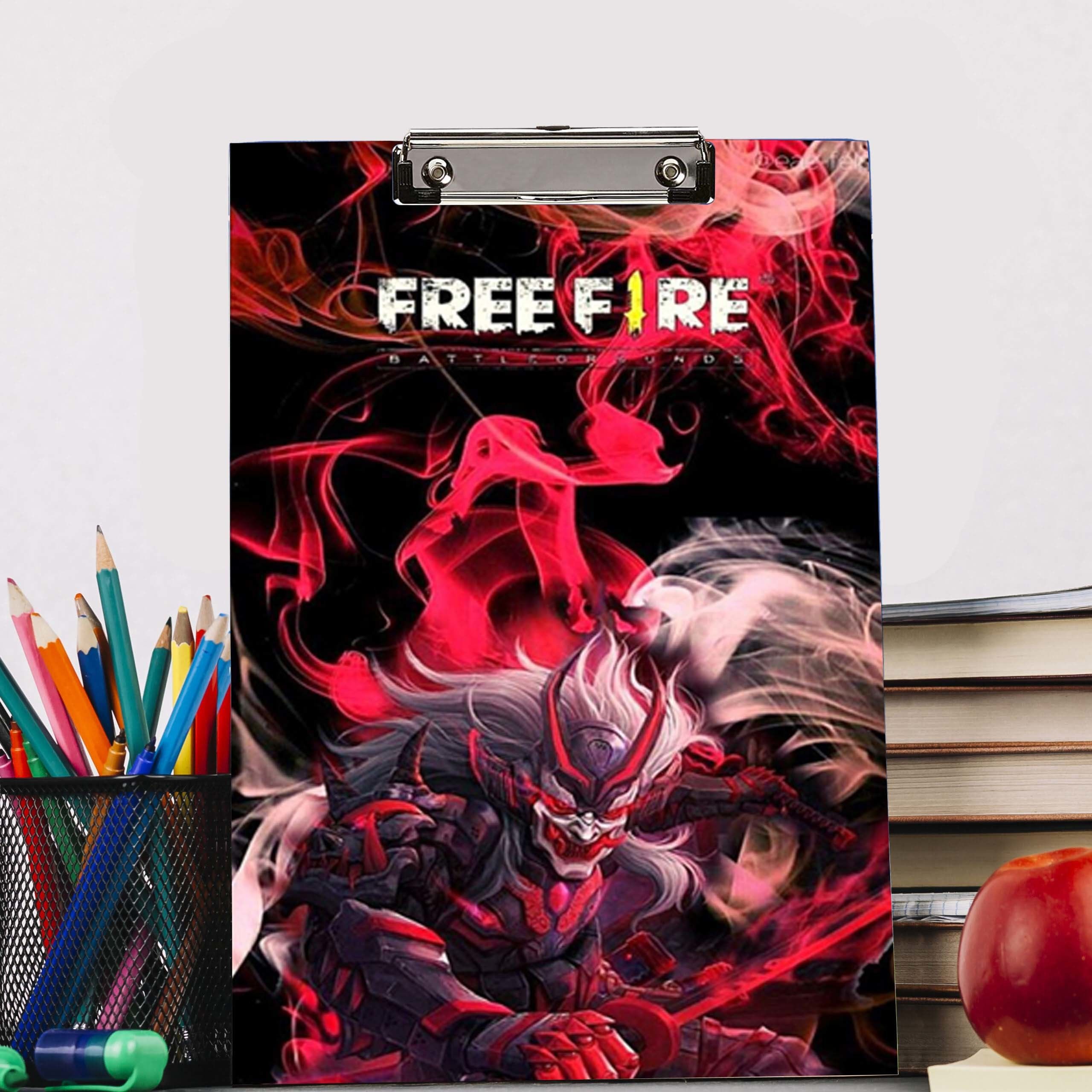 Free Fire Burn Design Digital Reprint Clip Board Exam Pad (14x9.5 Inches) Premium Quality