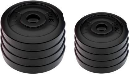 20 kg 20 KG PVC-dm(3 KG X 4) and (2 KG X 4) PVC Black Weight Plate Home Gym Combo-image-37