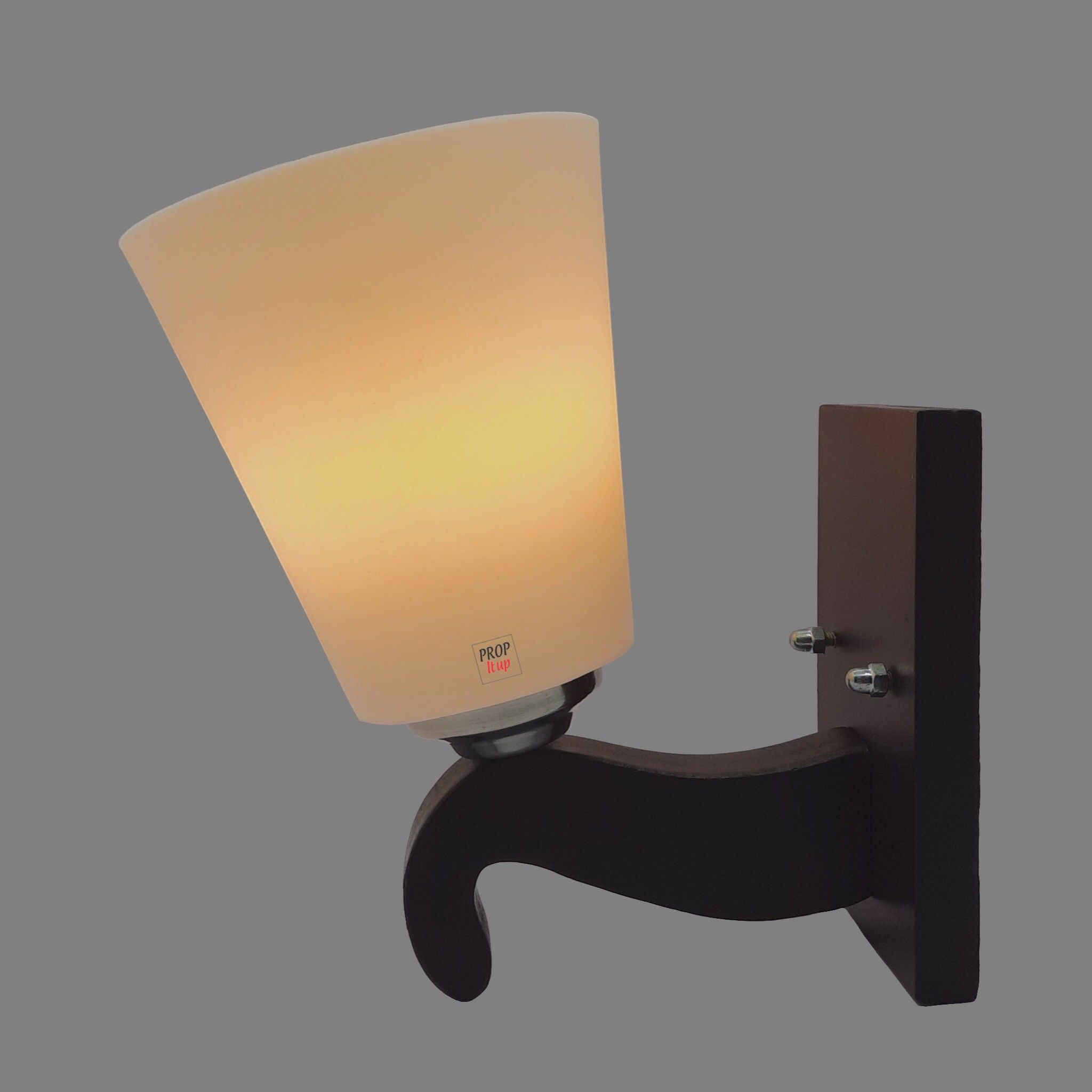 prop it up Brawn Wood Wall Light with Unbreakable White Fiber Shade E-27 Holder Wall Lights Lamp Shade-picture-34