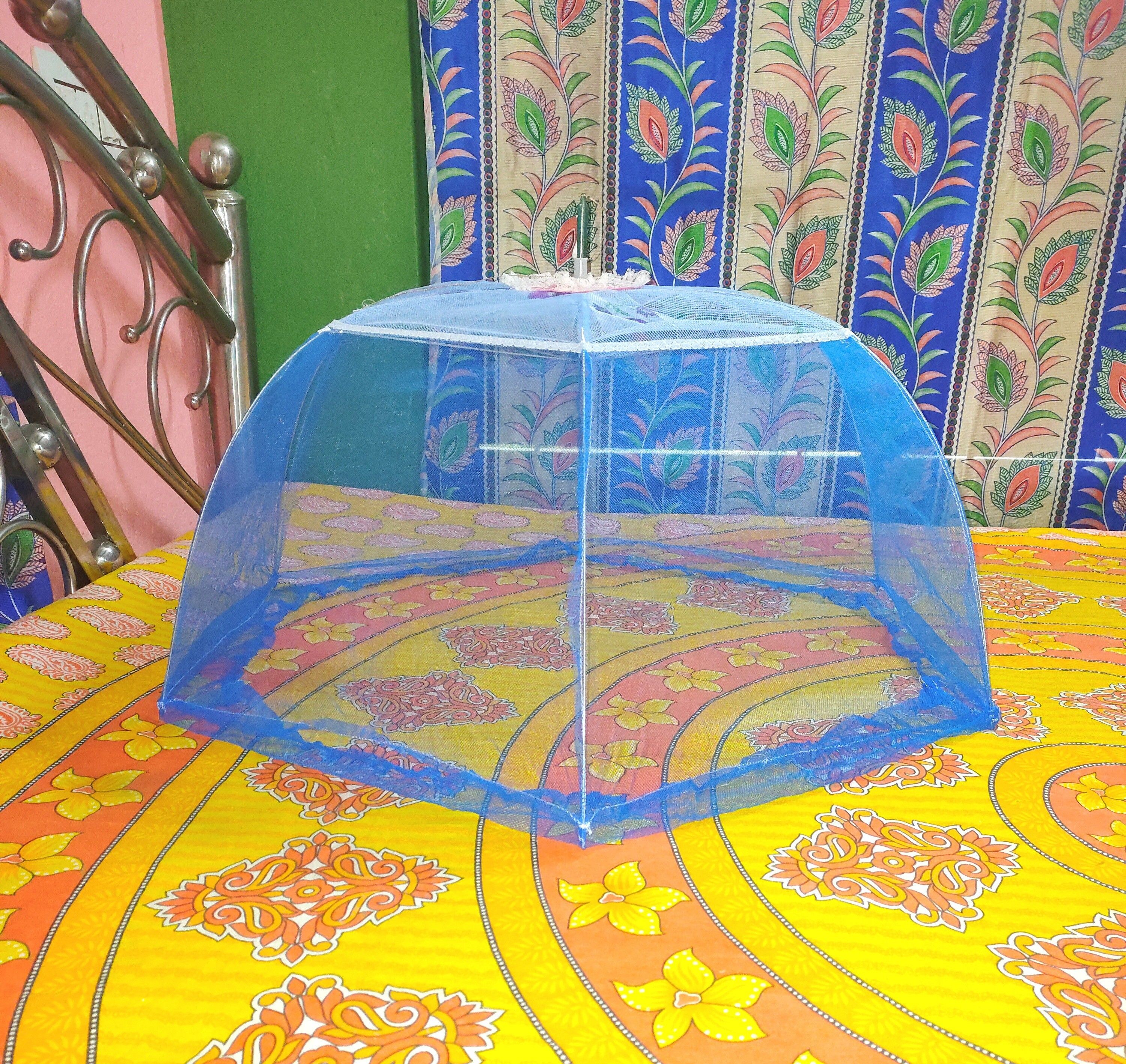 Polyester Infants Washable Stick Baby Mosquito Net Blue Mosquito Net