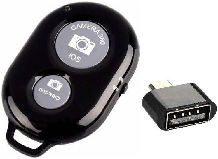 Rexalt Wireless Bluetooth Shutter Button Selfie Remote Supported Camera Remote Control with OTG(Micro USB)Camera Remote Control image 1