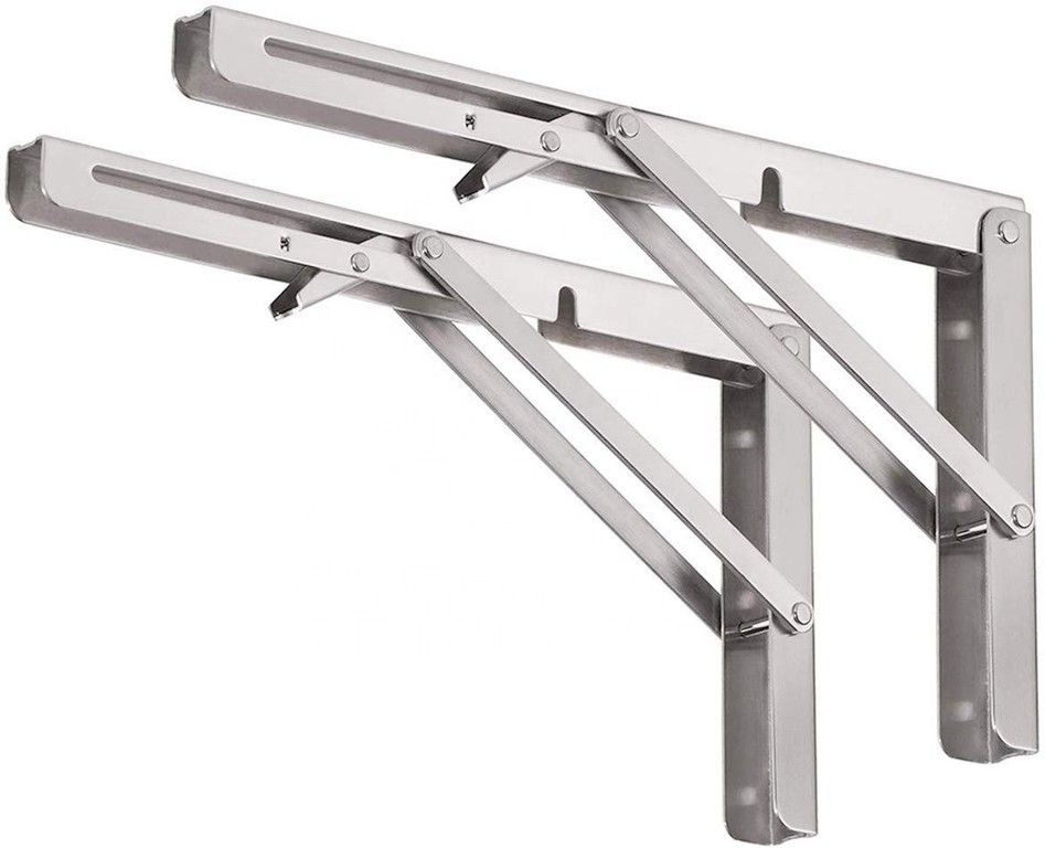 8 Inches 100Kg Load Capacity Premium Heavy Duty Stainless Steel Folding Table Bracket for Fold Down Table - BTB-08-SS-100KG Arm Length-20 CM Shelf Bracket-image-34