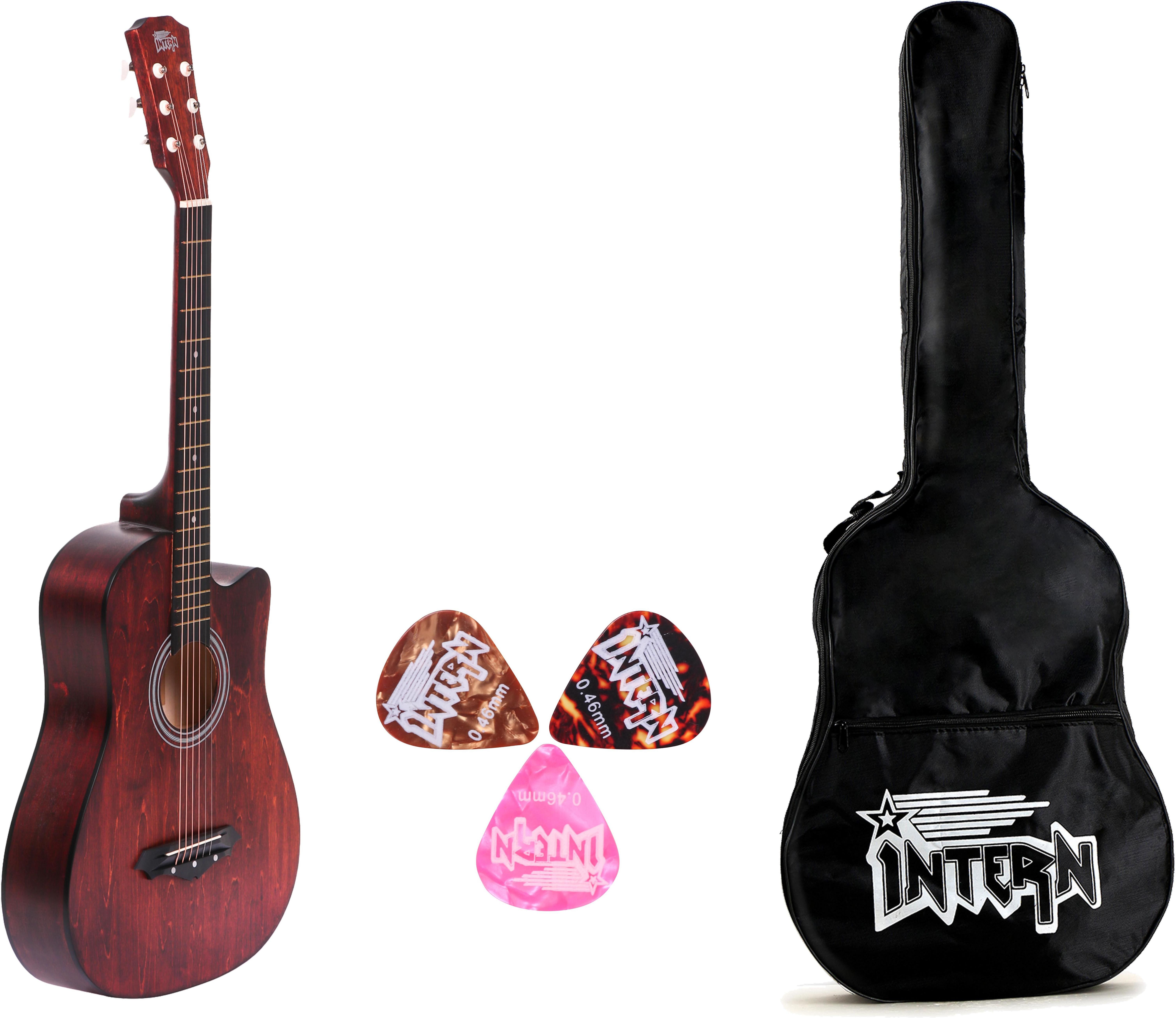 INT-38C-LGP-BRN Acoustic Guitar Linden Wood Rosewood Right Hand Orientation