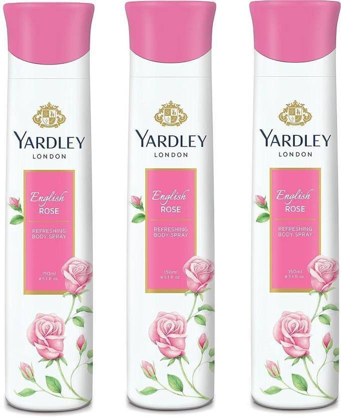 pink english rose deo PACK OF 3 Deodorant Spray-For Women-image-34