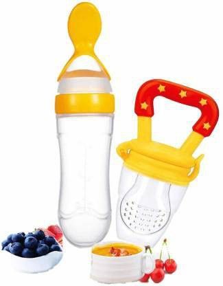 Baby Spoon Feeding Bottle & Fruit Nibbler With Fruit Teether for feeding Teether- Silicone-image-26