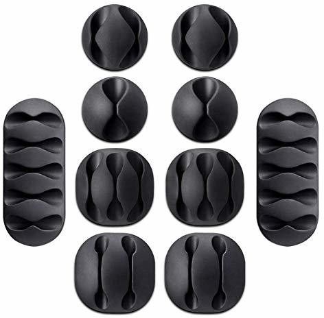 kamcon Cable Clips,Self Adhesive for Your Wires, Charging and Mouse Cord (Color: Black) In The Ear Headphone Cushion-image-27