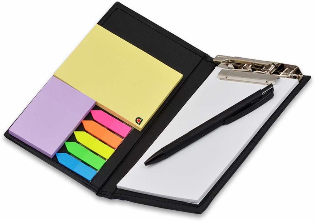 Desk Notepad Memo Holder with Colorful Sticky Notes Set Gift with Pen (White) Pocket-size Memo Pad NO 50 Pages-image-42