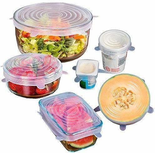 lukzer 6Pc Silicone Cover Lid Flexible Covers Food Safety Reusable Lids 8.1 inch Lid-picture-16