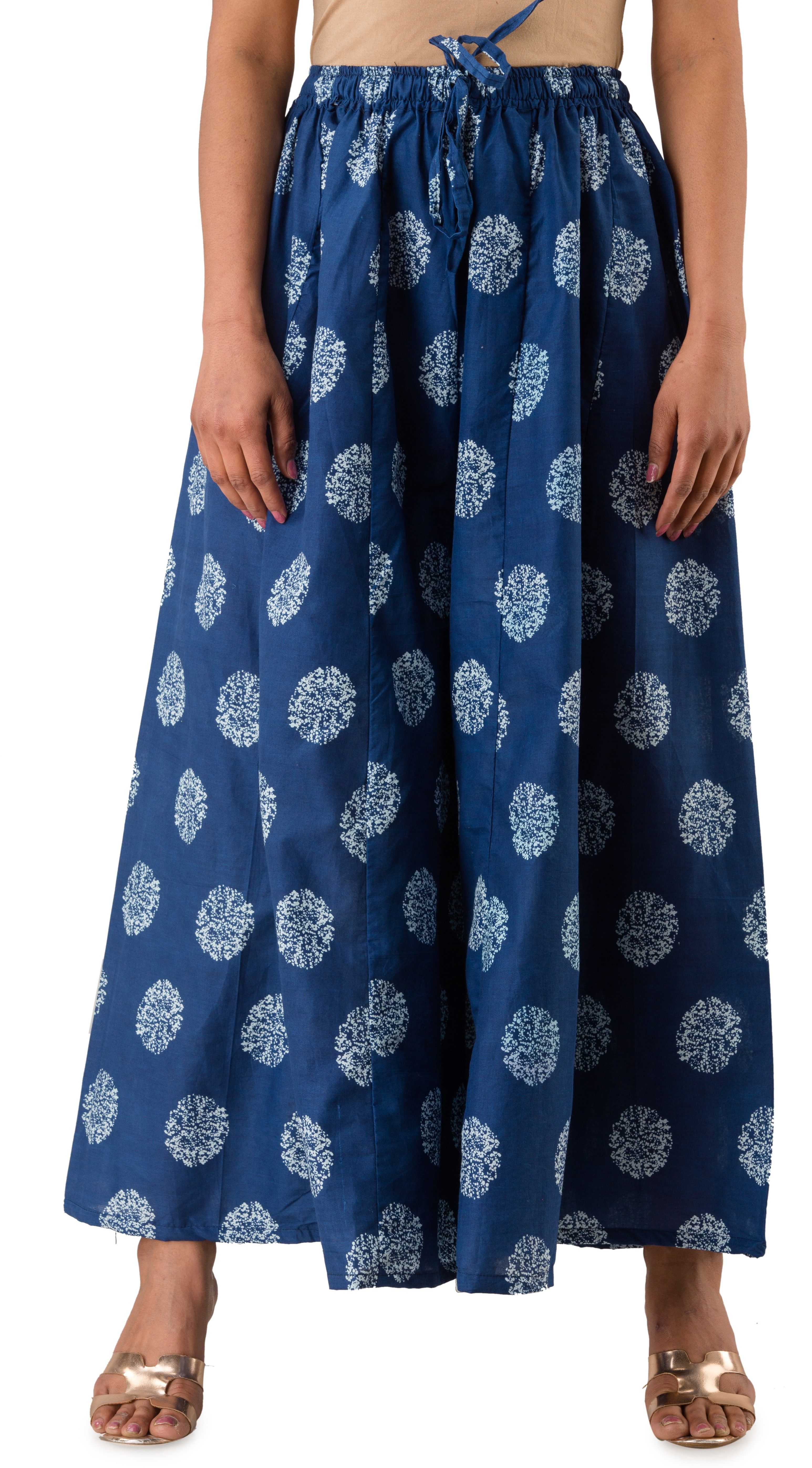 hnv style Women Relaxed Blue Pure Cotton Trousers-picture-12