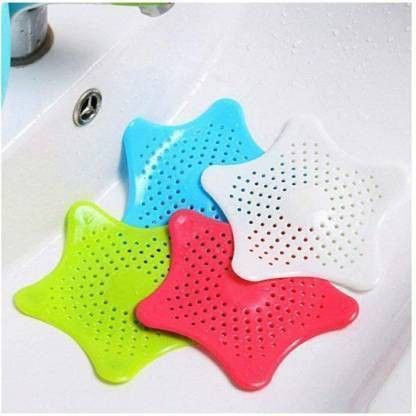 Multicolor Star Shape Non Slip Silicone Sink Filter Bathroom Hair Catcher, Drain Strainers Basin Cover Trap Hair Wash Basin (4 Pcs) Hair Wash Basin-image-24